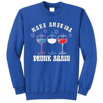 Make America Drunk Again Funny 4th Of July Wine Decorations Gift Sweatshirt