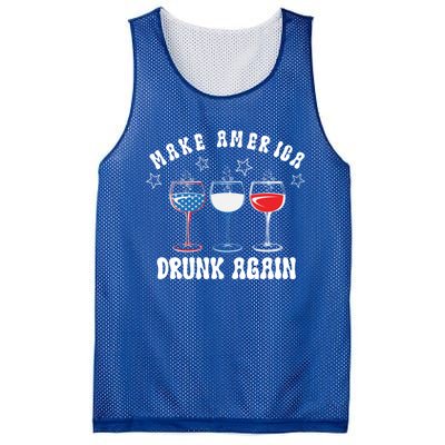 Make America Drunk Again Funny 4th Of July Wine Decorations Gift Mesh Reversible Basketball Jersey Tank