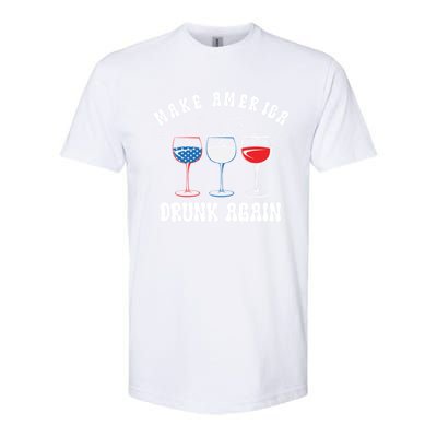 Make America Drunk Again Funny 4th Of July Wine Decorations Gift Softstyle CVC T-Shirt