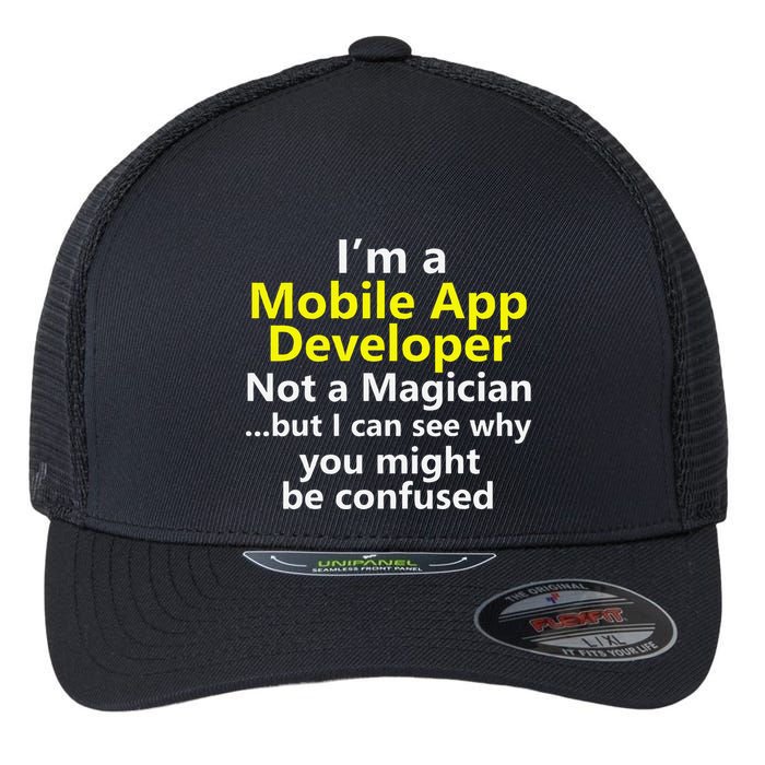 Mobile App Developer Ux Ui Design Web Job Title Career Flexfit Unipanel Trucker Cap