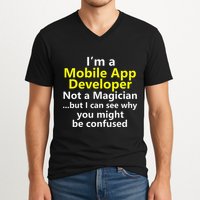 Mobile App Developer Ux Ui Design Web Job Title Career V-Neck T-Shirt