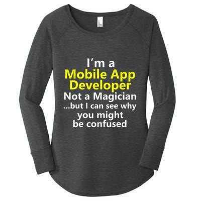 Mobile App Developer Ux Ui Design Web Job Title Career Women's Perfect Tri Tunic Long Sleeve Shirt