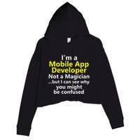 Mobile App Developer Ux Ui Design Web Job Title Career Crop Fleece Hoodie