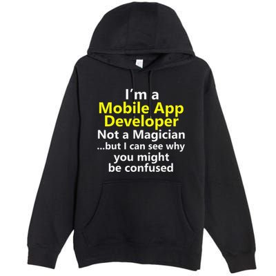 Mobile App Developer Ux Ui Design Web Job Title Career Premium Pullover Hoodie