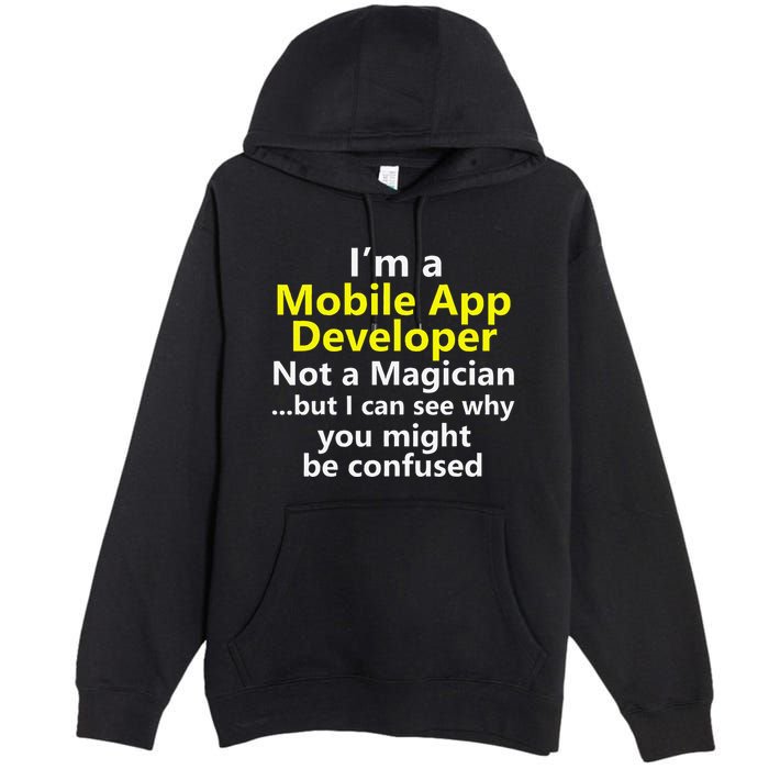 Mobile App Developer Ux Ui Design Web Job Title Career Premium Pullover Hoodie
