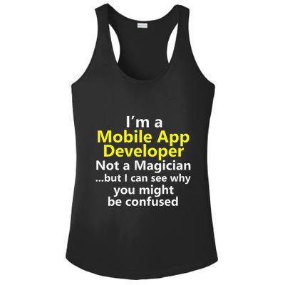 Mobile App Developer Ux Ui Design Web Job Title Career Ladies PosiCharge Competitor Racerback Tank
