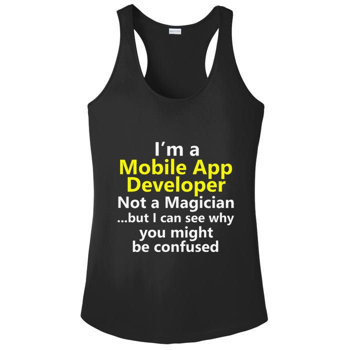 Mobile App Developer Ux Ui Design Web Job Title Career Ladies PosiCharge Competitor Racerback Tank