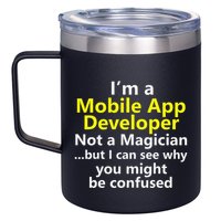 Mobile App Developer Ux Ui Design Web Job Title Career 12oz Stainless Steel Coffee Mug