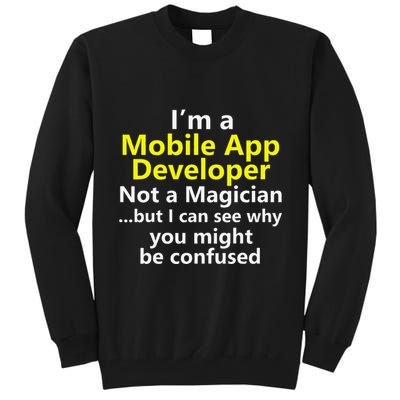 Mobile App Developer Ux Ui Design Web Job Title Career Tall Sweatshirt