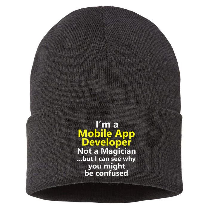 Mobile App Developer Ux Ui Design Web Job Title Career Sustainable Knit Beanie