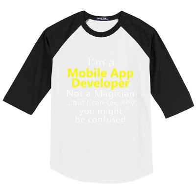 Mobile App Developer Ux Ui Design Web Job Title Career Baseball Sleeve Shirt