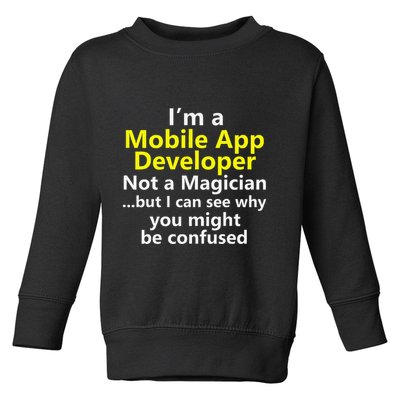 Mobile App Developer Ux Ui Design Web Job Title Career Toddler Sweatshirt