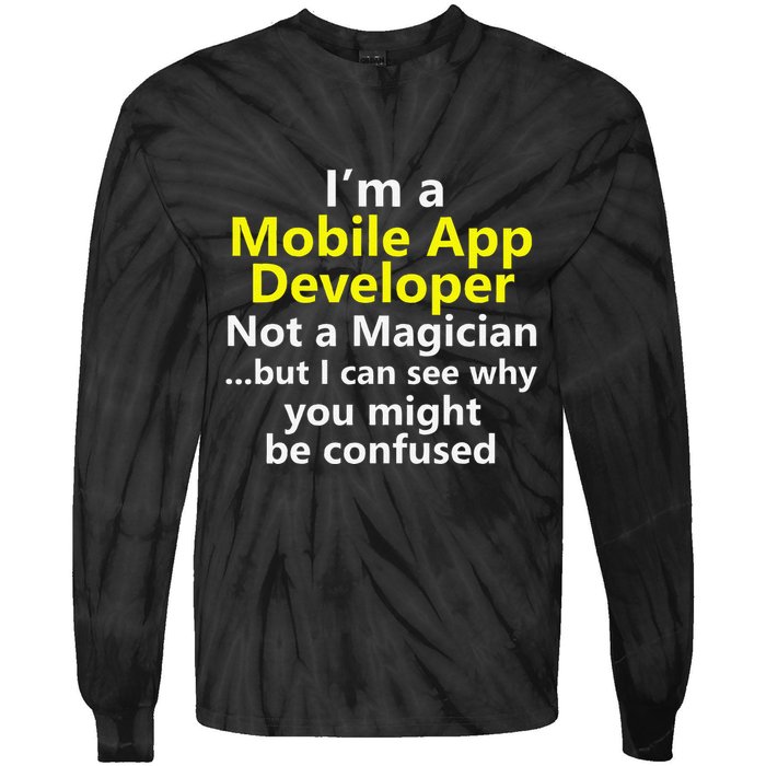 Mobile App Developer Ux Ui Design Web Job Title Career Tie-Dye Long Sleeve Shirt