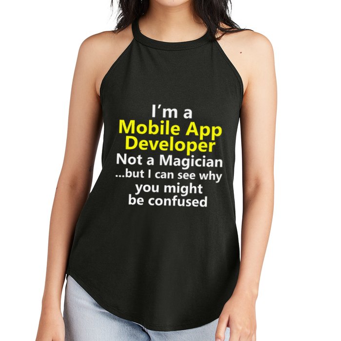 Mobile App Developer Ux Ui Design Web Job Title Career Women's Perfect Tri Rocker Tank