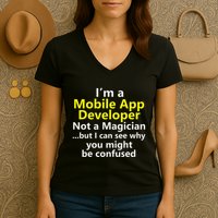 Mobile App Developer Ux Ui Design Web Job Title Career Women's V-Neck T-Shirt