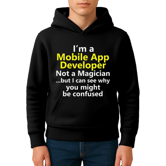 Mobile App Developer Ux Ui Design Web Job Title Career Kids Hoodie