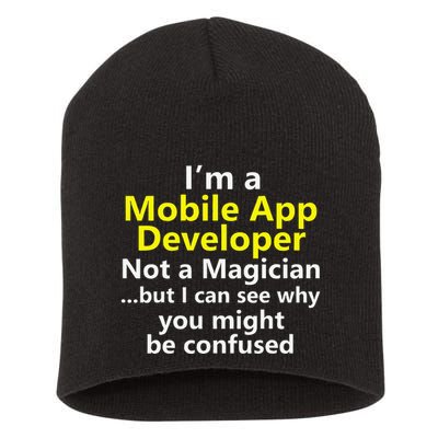 Mobile App Developer Ux Ui Design Web Job Title Career Short Acrylic Beanie