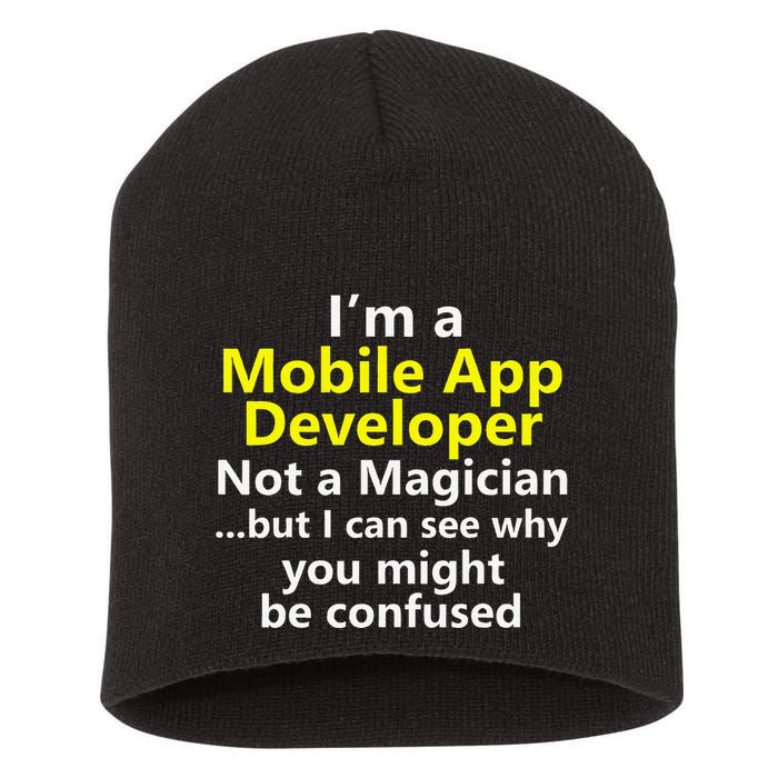 Mobile App Developer Ux Ui Design Web Job Title Career Short Acrylic Beanie