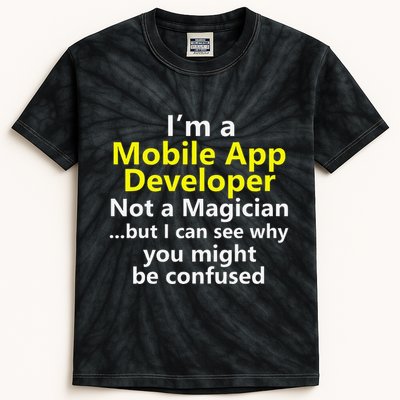Mobile App Developer Ux Ui Design Web Job Title Career Kids Tie-Dye T-Shirt