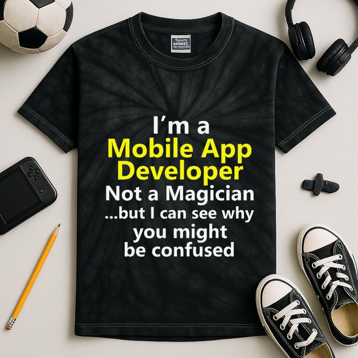 Mobile App Developer Ux Ui Design Web Job Title Career Kids Tie-Dye T-Shirt