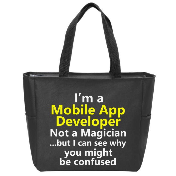 Mobile App Developer Ux Ui Design Web Job Title Career Zip Tote Bag