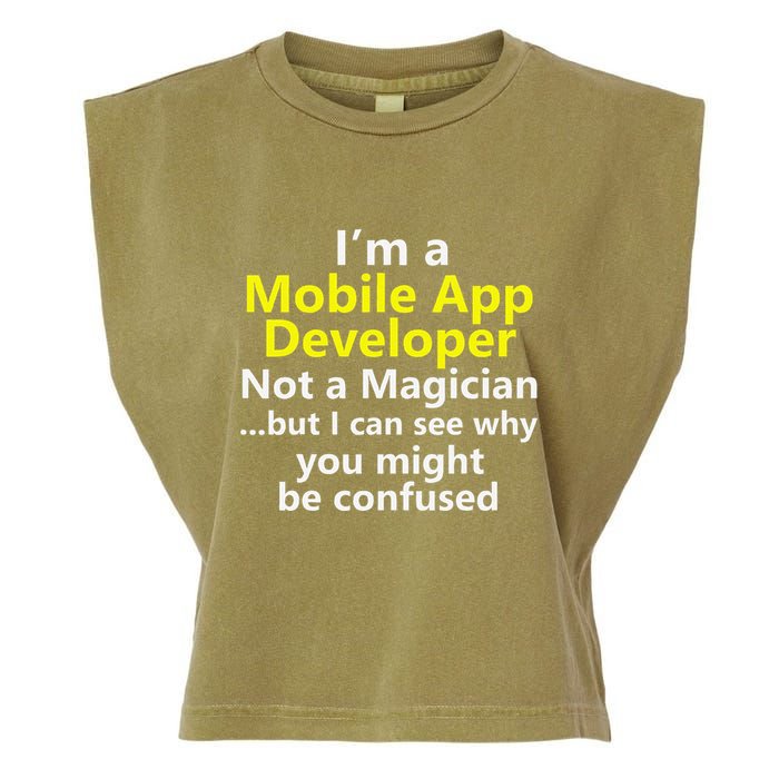Mobile App Developer Ux Ui Design Web Job Title Career Garment-Dyed Women's Muscle Tee