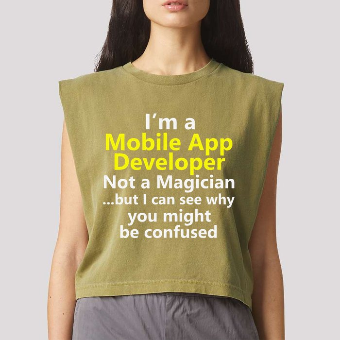 Mobile App Developer Ux Ui Design Web Job Title Career Garment-Dyed Women's Muscle Tee