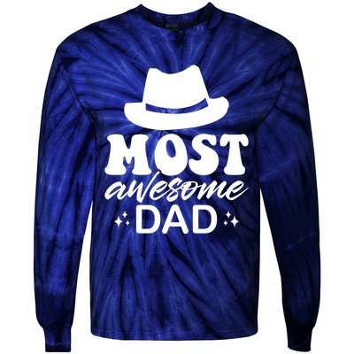 Most Awesome Dad Tie-Dye Long Sleeve Shirt