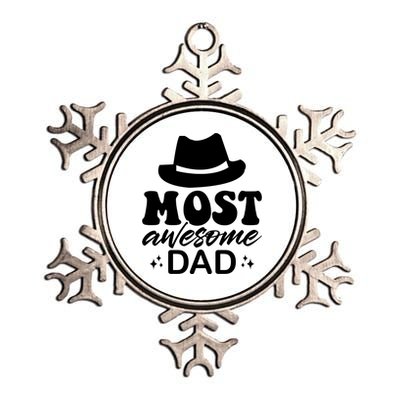 Most Awesome Dad Metallic Star Ornament