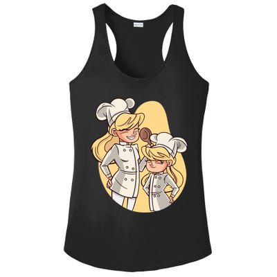 Mom And Daughter Chefs Gift Ladies PosiCharge Competitor Racerback Tank