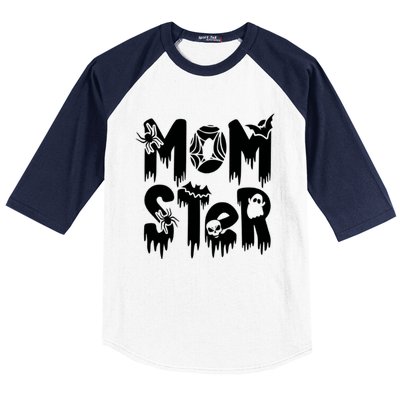 Momster And Dadcula Halloween Mom And Dad Baseball Sleeve Shirt