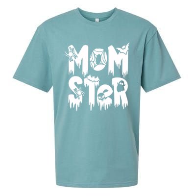 Momster And Dadcula Halloween Mom And Dad Sueded Cloud Jersey T-Shirt