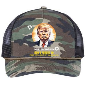 Missed Again Dont Forget To Reelect Trump Again Retro Rope Trucker Hat Cap