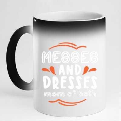 Messes And Dresses Mom Of Both 11oz Black Color Changing Mug