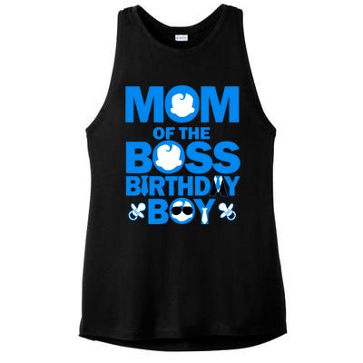 Mom And Dad Of The Boss Birthday Boy Baby Family Party Decor Ladies PosiCharge Tri-Blend Wicking Tank