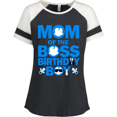 Mom And Dad Of The Boss Birthday Boy Baby Family Party Decor Enza Ladies Jersey Colorblock Tee