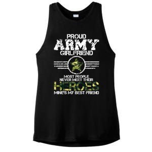 Military Appreciation Day Proud Army Girlfriend Gift T Ladies PosiCharge Tri-Blend Wicking Tank