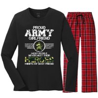 Military Appreciation Day Proud Army Girlfriend Gift T Women's Long Sleeve Flannel Pajama Set 