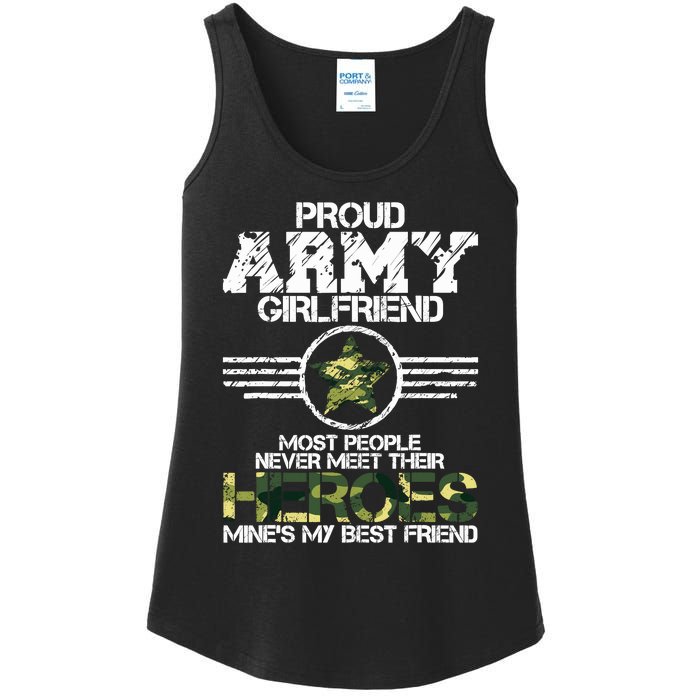 Military Appreciation Day Proud Army Girlfriend Gift T Ladies Essential Tank