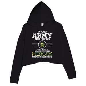 Military Appreciation Day Proud Army Girlfriend Gift T Crop Fleece Hoodie