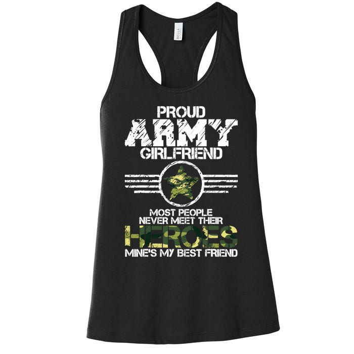 Military Appreciation Day Proud Army Girlfriend Gift T Women's Racerback Tank