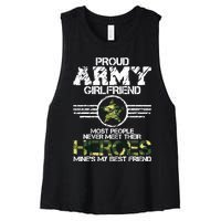 Military Appreciation Day Proud Army Girlfriend Gift T Women's Racerback Cropped Tank