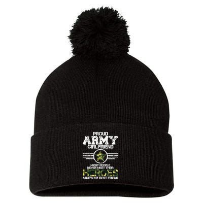 Military Appreciation Day Proud Army Girlfriend Gift T Pom Pom 12in Knit Beanie
