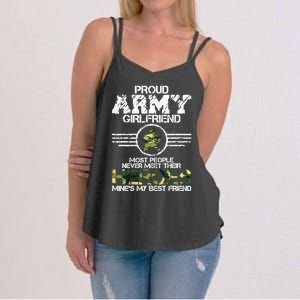 Military Appreciation Day Proud Army Girlfriend Gift T Women's Strappy Tank