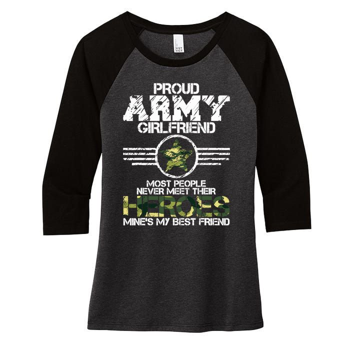 Military Appreciation Day Proud Army Girlfriend Gift T Women's Tri-Blend 3/4-Sleeve Raglan Shirt