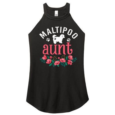 Maltipoo Aunt Dog Gifts Wo Dog Pet Lover Owner Christmas Women’s Perfect Tri Rocker Tank