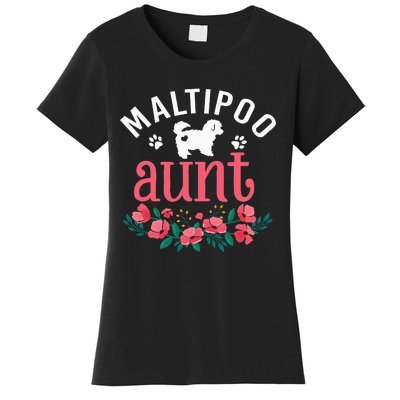 Maltipoo Aunt Dog Gifts Wo Dog Pet Lover Owner Christmas Women's T-Shirt