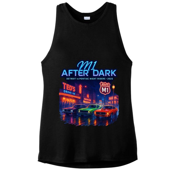M1 After Dark Detroit To Pontiac Night Riders Woodward Ave M1 2025 Ladies PosiCharge Tri-Blend Wicking Tank