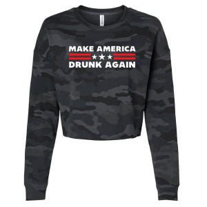 Make America Drunk Again Funny 4th Of July American Patriot Gift Cropped Pullover Crew