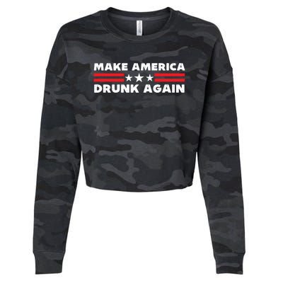 Make America Drunk Again Funny 4th Of July American Patriot Gift Cropped Pullover Crew